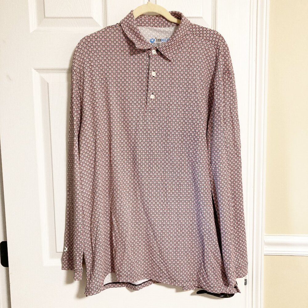 IBKUL Long Sleeve Polo UPF 50 Size XL